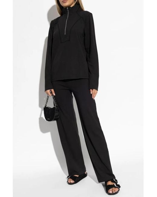 IRO Black Modal Blend Stretch Half-Zip Sweatshirt