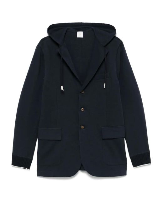 メンズ Eleventy フーデッド シングルジャケット Blue