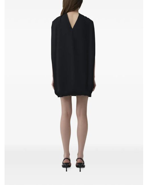 Jonathan Simkhai Black Toni Cape-Detail Mini Dress