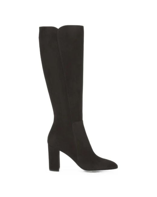 Gianvito Rossi Black Suede Knee-High Boots