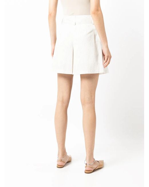 Forme D'expression White Belted Flared Shorts