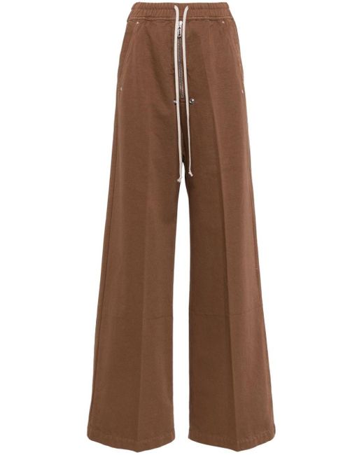 Rick Owens Wide Leg Twill Trousers Brown