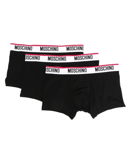 Moschino Black Logo Waistband Boxers Set for men