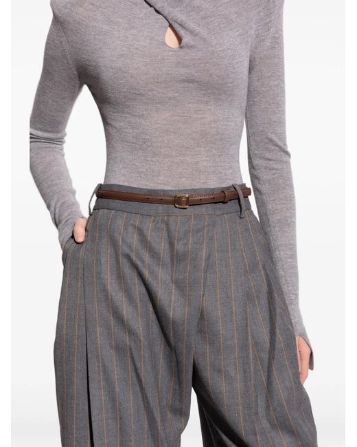 LIE STUDIO White Georgia Slim Belt