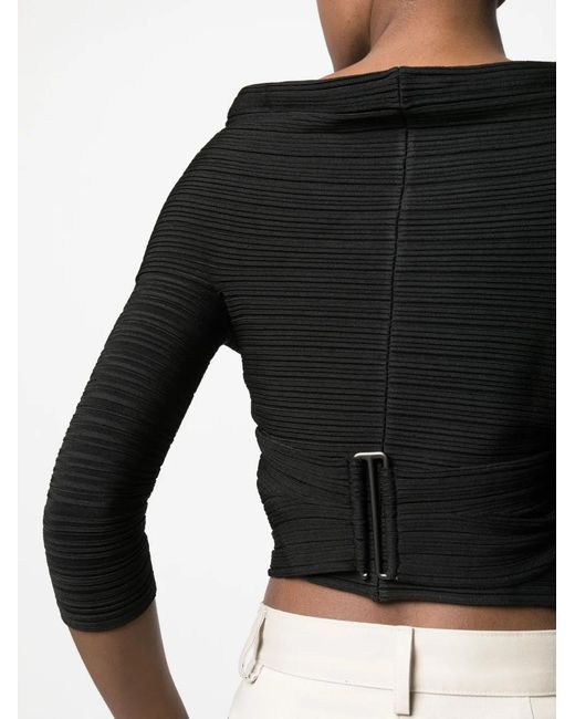 Philosophy Di Lorenzo Serafini Black Knitted Cropped Top