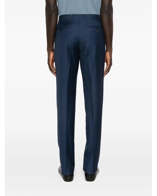 Canali Blue Button Trousers for men