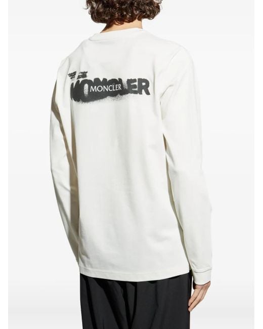 Camiseta con parche del logo Moncler de hombre de color White