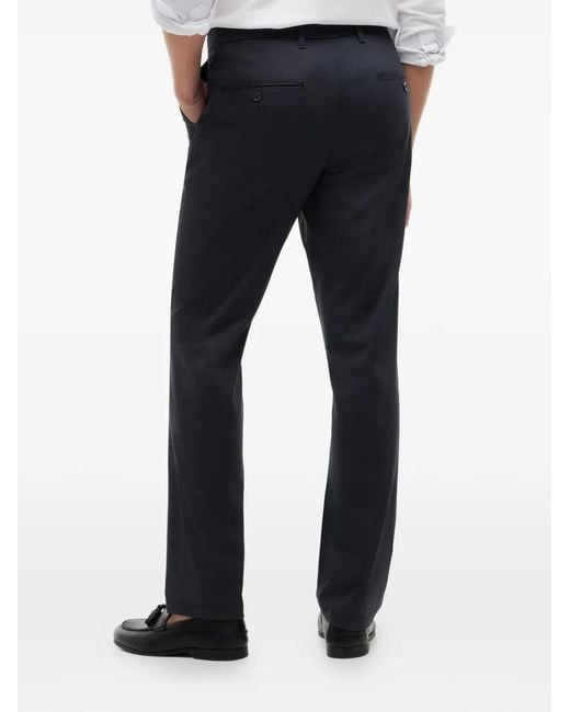 Tommy Hilfiger Blue Logo-Patch Straight-Leg Trousers for men