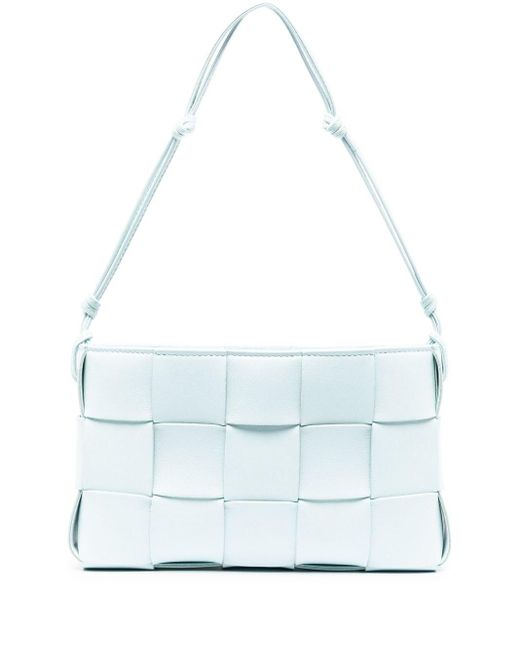 Bottega Veneta White Cassette Leather Shoulder Bag - Women's - Lamb Skin