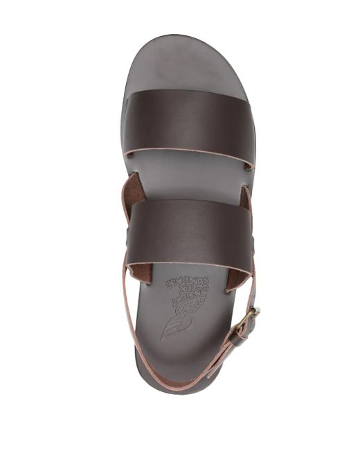 Ancient Greek Sandals White Irodotos Flat Leather Sandals for men