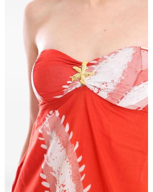 Amir Slama Red X Jade Picon Starfish-Print Mini Dress