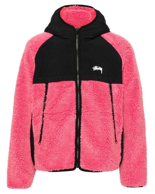 Stussy Pink Logo-print Hooded Jacket