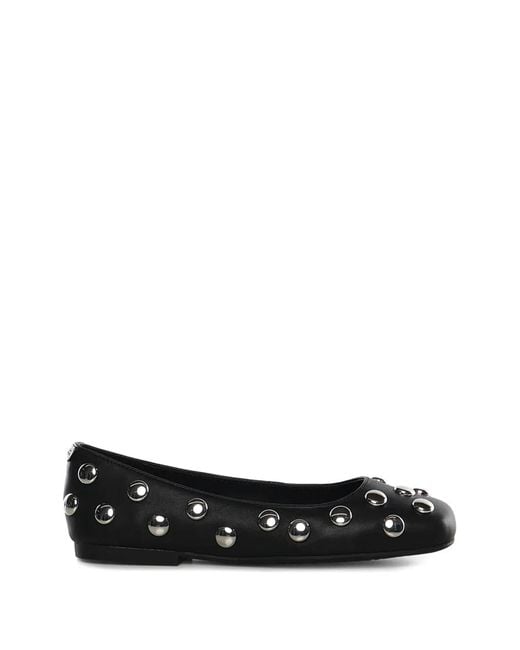 MICHAEL Michael Kors Black Studded Leather Ballet Flats