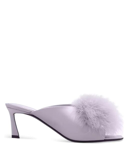 Sandalias con tacón Saint Laurent de color Purple