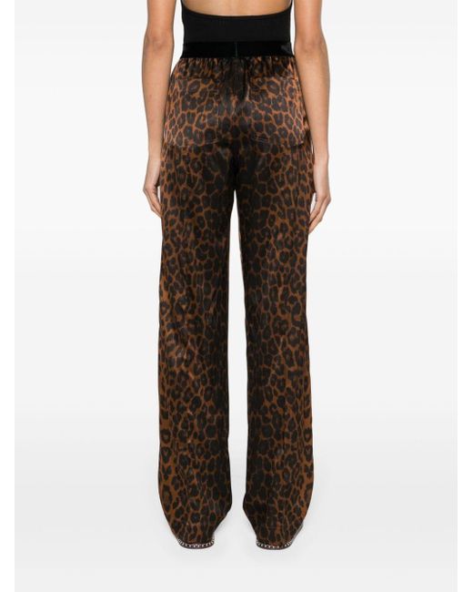 Tom Ford Brown Leopard-print Silk Pyjama Bottoms
