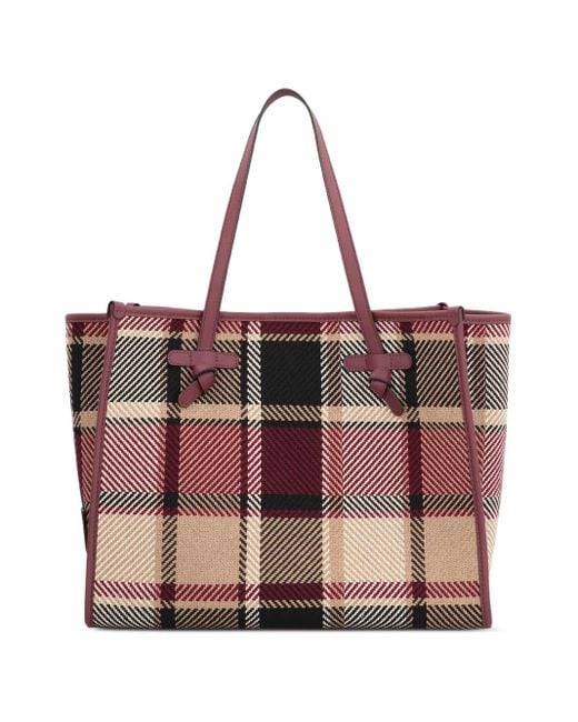 Gianni Chiarini Red Marcella Tote Bag mit Lederbesatz