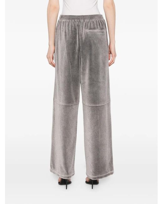 Alexander Wang Gray Crystal-Embellished Track Pants