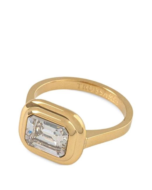 Trussardi Metallic Crystal-Embellished Ring