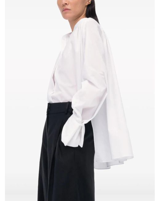 Another Tomorrow オーガニックコットン ブラウス White