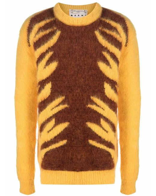 Pull À Motif Abstrait Marni pour homme en coloris Orange