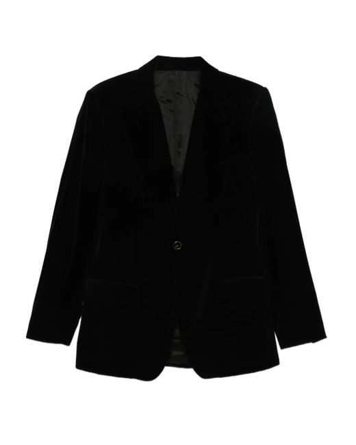 Lardini Black Velvet Single-Breasted Blazer for men