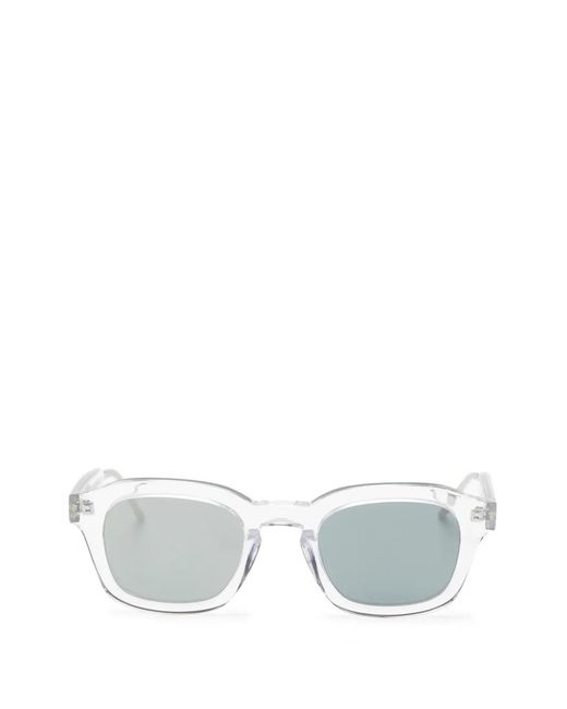 Thom Browne White Rectangle-Frame Sunglasses