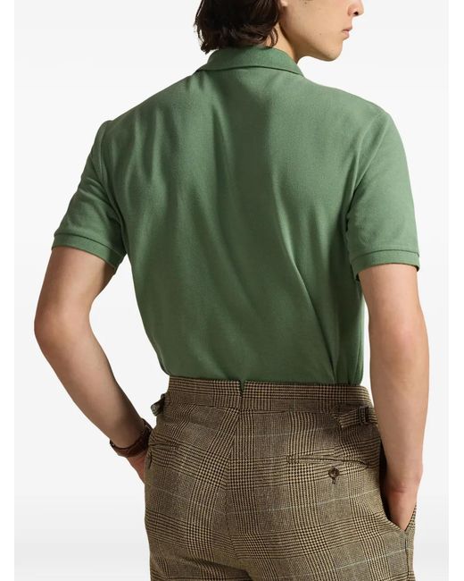 Polo Ralph Lauren Green Logo-Embroidered Cotton Polo Shirt for men
