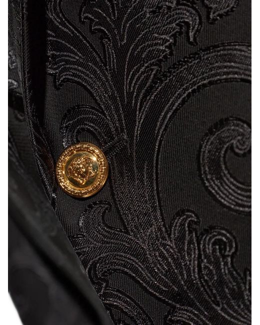 Versace Black Patterned Button Jacket for men