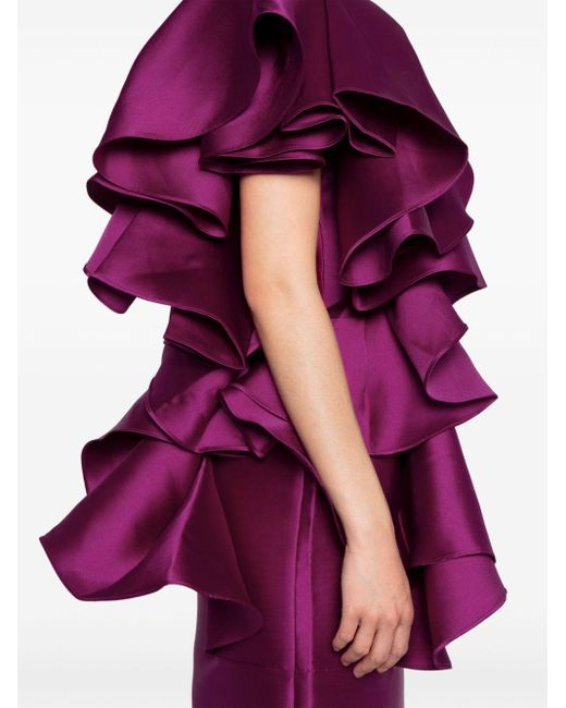 Solace London Purple Barney Twill Maxi Dress
