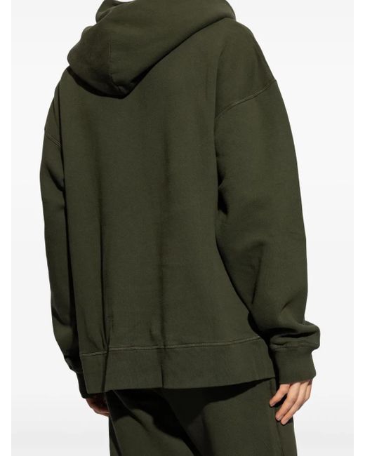 DSquared² Green Logo-Print Cotton Hoodie for men