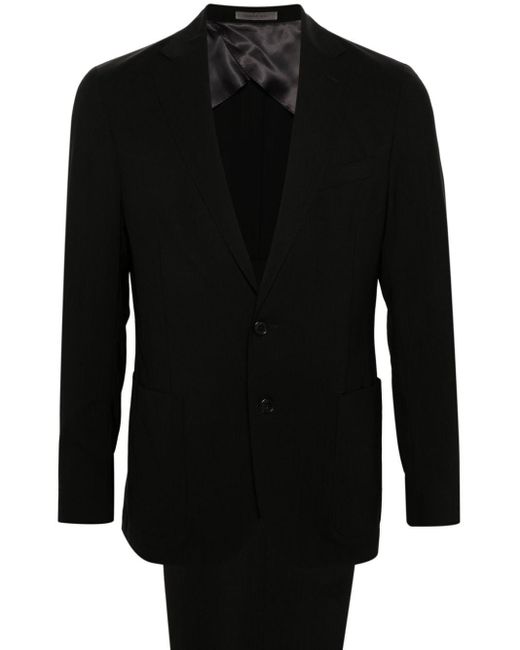 Corneliani Black Single-breasted Virgin Wool Suit for men