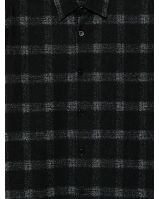Karl Lagerfeld Black Checked-Pattern Shirt for men