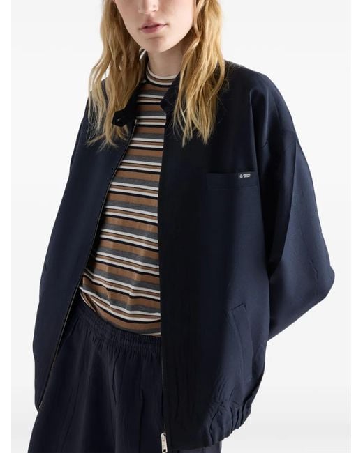 Prada Blue Mohair-Wool Blouson Jacket