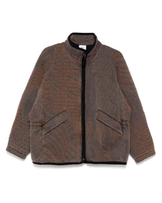Stain Shade Brown Zip-Up Padded Jacket for men