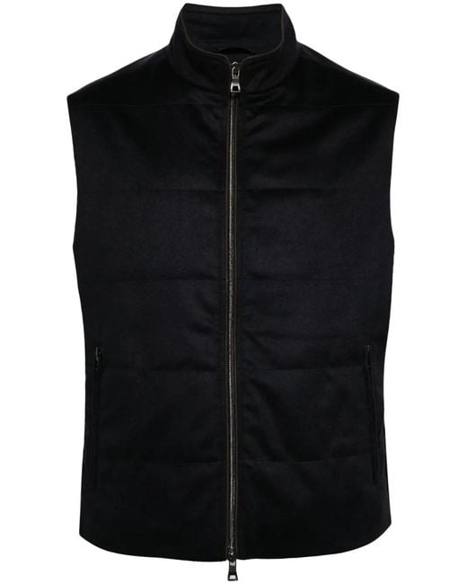 N.Peal Cashmere Black Belgravia Weatherproof Gilet for men