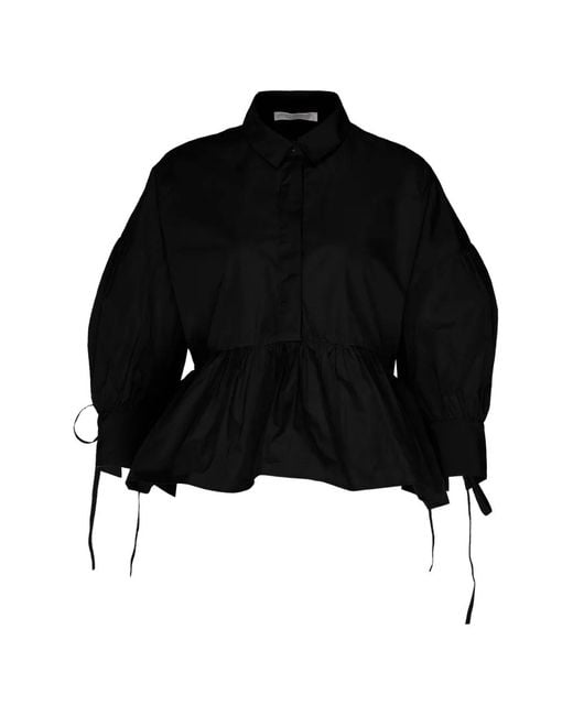 Club21 Black Ruffled Oversized Blouse