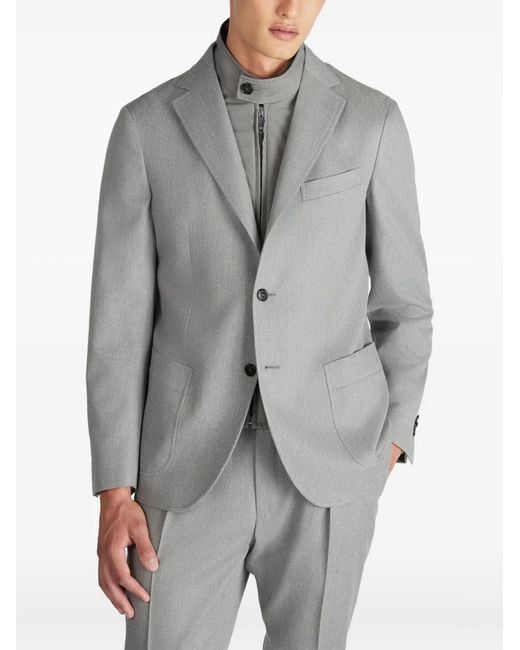 Incotex Gray Removable-Panel Blazer for men