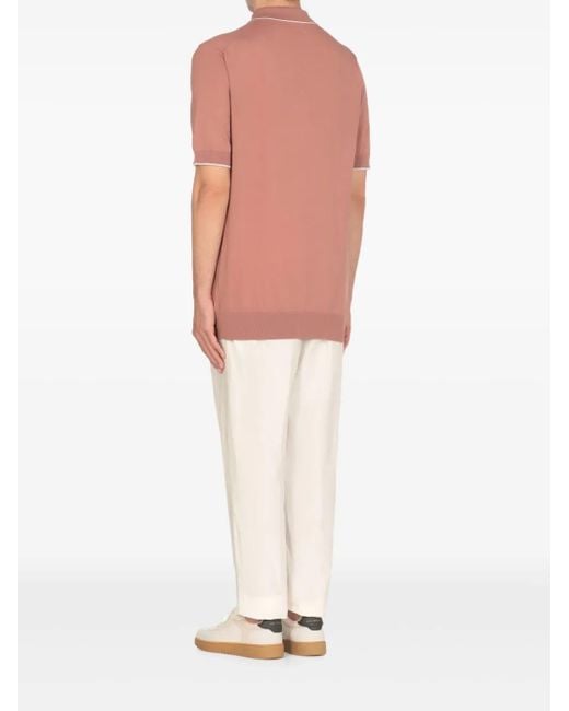 Peserico Pink Cotton Polo Shirt for men