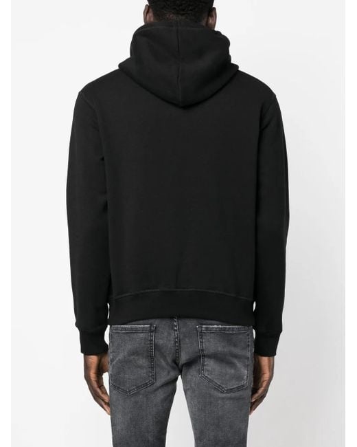 DSquared² Black Logo-Print Drawstring Hoodie for men