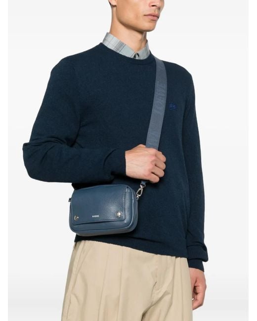 Loewe Blue Pebble Leather Camera Bag for men