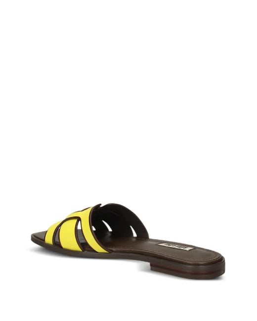 Bibi Lou Yellow Leather H-Strap Sandals