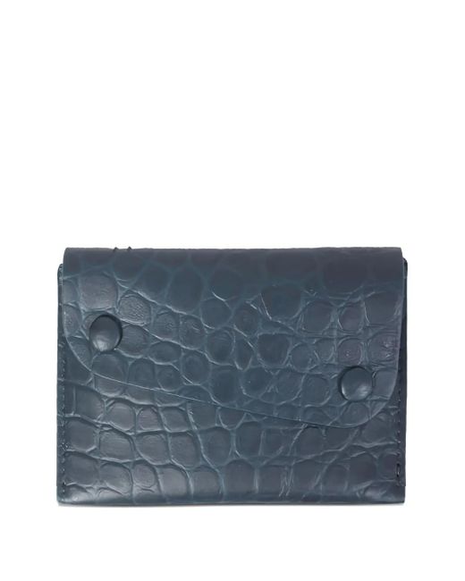 Il Bisonte Blue Crocodile-Embossed Wallet