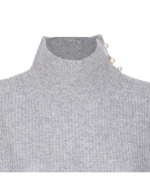 Liu Jo Gray Pearl-Embellished Vest