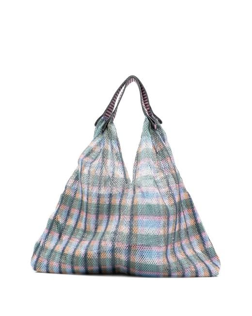 Epice Blue Plaid Shoulder Bag