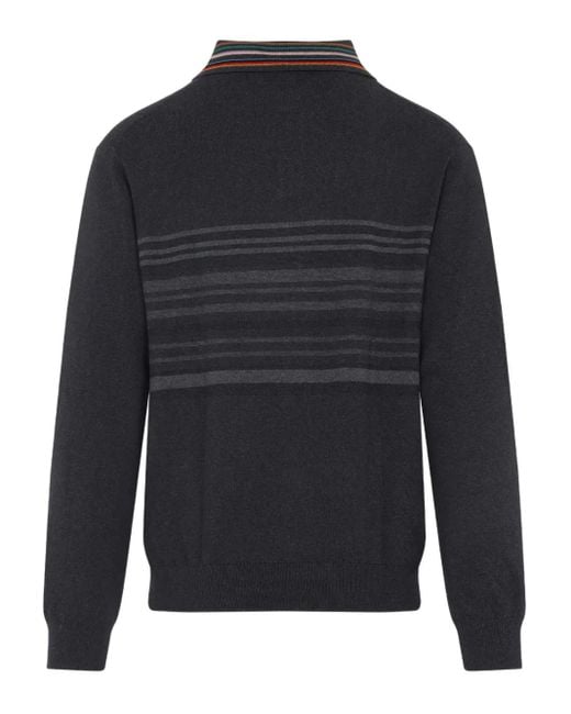 Paul Smith Gestreifter Pullover mit Polokragen in Blue für Herren