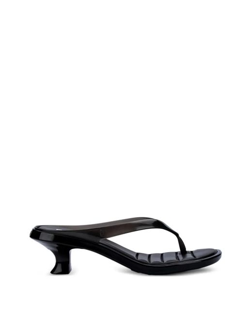 Melissa Black Thong Kitten-Heel Sandals