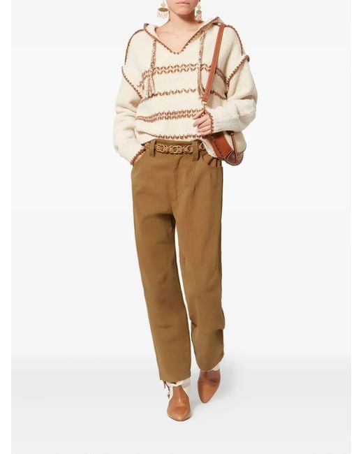 Isabel Marant Natural Opalyna Button Trousers