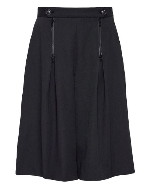 Y's Yohji Yamamoto Blue Pleated Zip-Detail Shorts