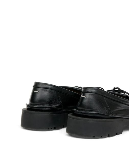 Maison Margiela Black Fringed Leather Loafers