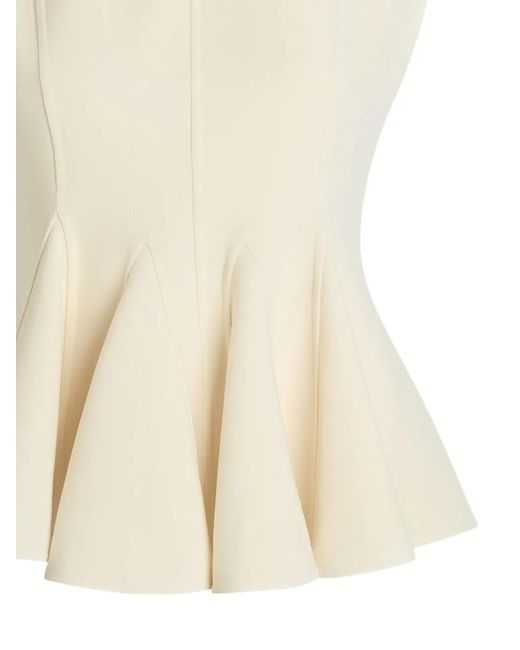 Another Tomorrow White Panelled Flared Top